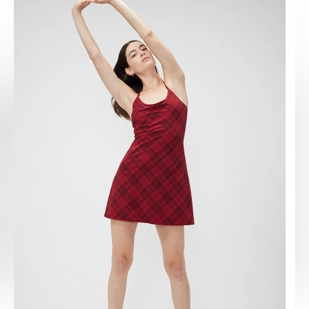 Outdoor Voices The Exercise Mini Dress - Red Plaid - M